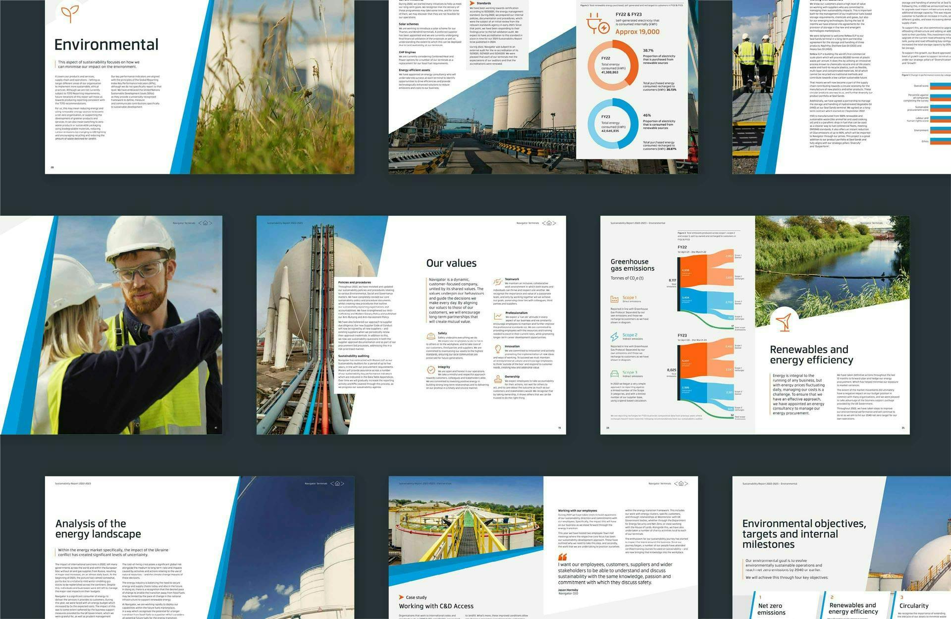 A group of brochures with images and text